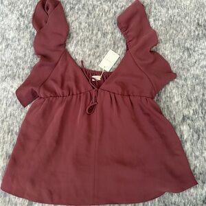 Aritzia-Wilfred Tie-front blouse